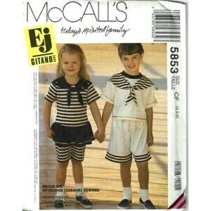 McCalls 5853 Sewing Pattern Child Nautical‎ Tops Shorts Sizes 4-6 Gitano